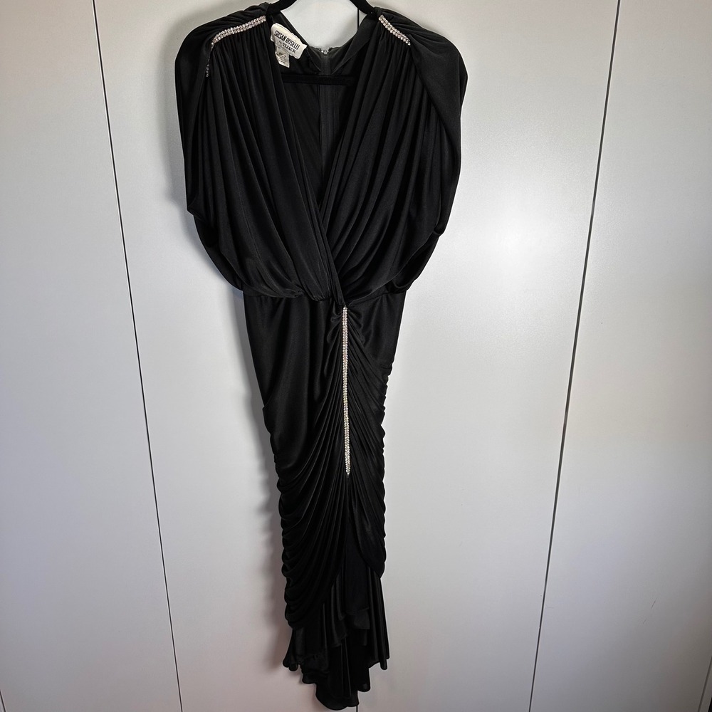Vintage Susan Roselli for Vijack Black‎ Rhinestone Party Dress